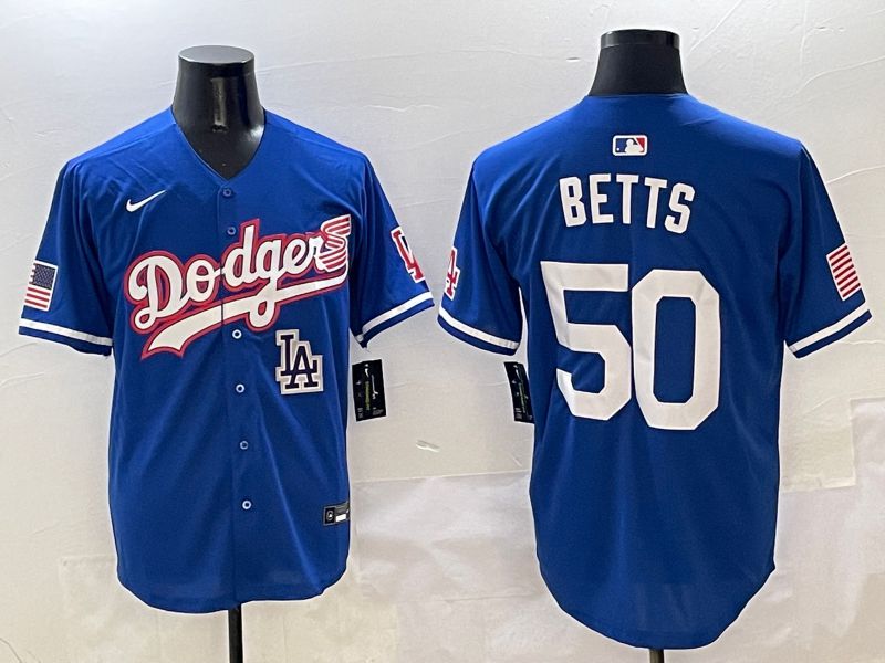Men Los Angeles Dodgers #50 Betts Blue Second generation Joint Name Nike 2025 MLB Jersey style 10->los angeles dodgers->MLB Jersey